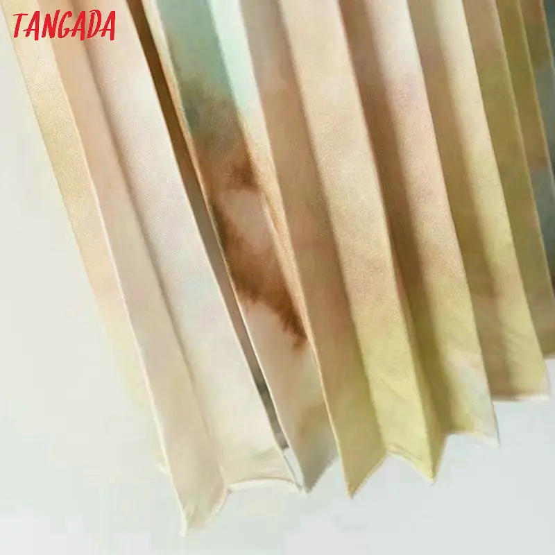 Tangada плиссированная юбка юбка плиссе юбка ниже колена юбка миди длинная юбка юбка с принтом дизайнерская юбка винтажный стиль XD386