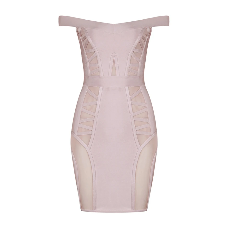 Женское Сетчатое Бандажное платье CIEMIILI вечернее облегающее выше колена в стиле