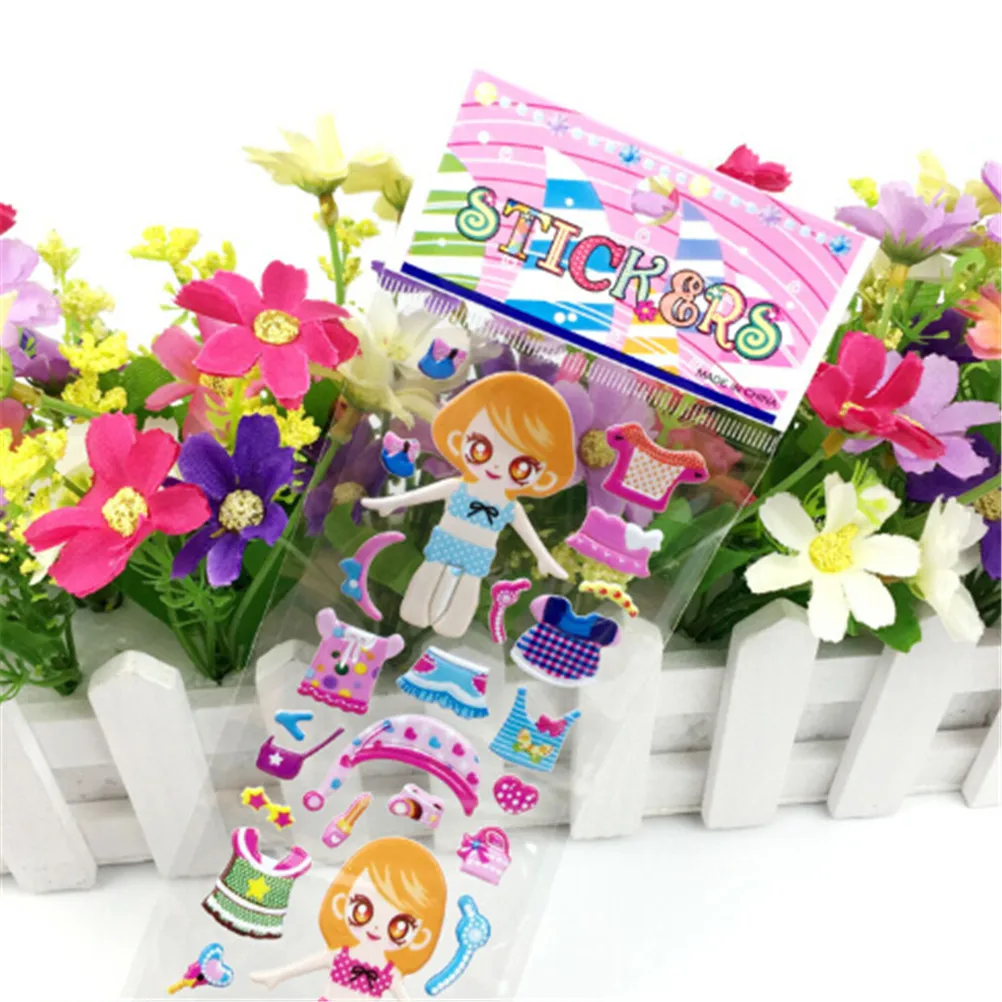 5 листов/партия Детские Мультяшные 3d наклейки пузыри|Наклейки для творчества| |