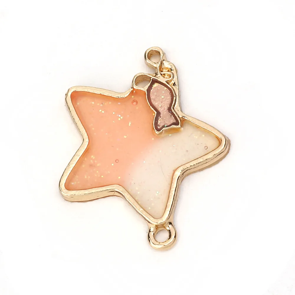 Doreen Box разъемы из сплава цинка с пентаграммой звезда позолоченная фиолетовая