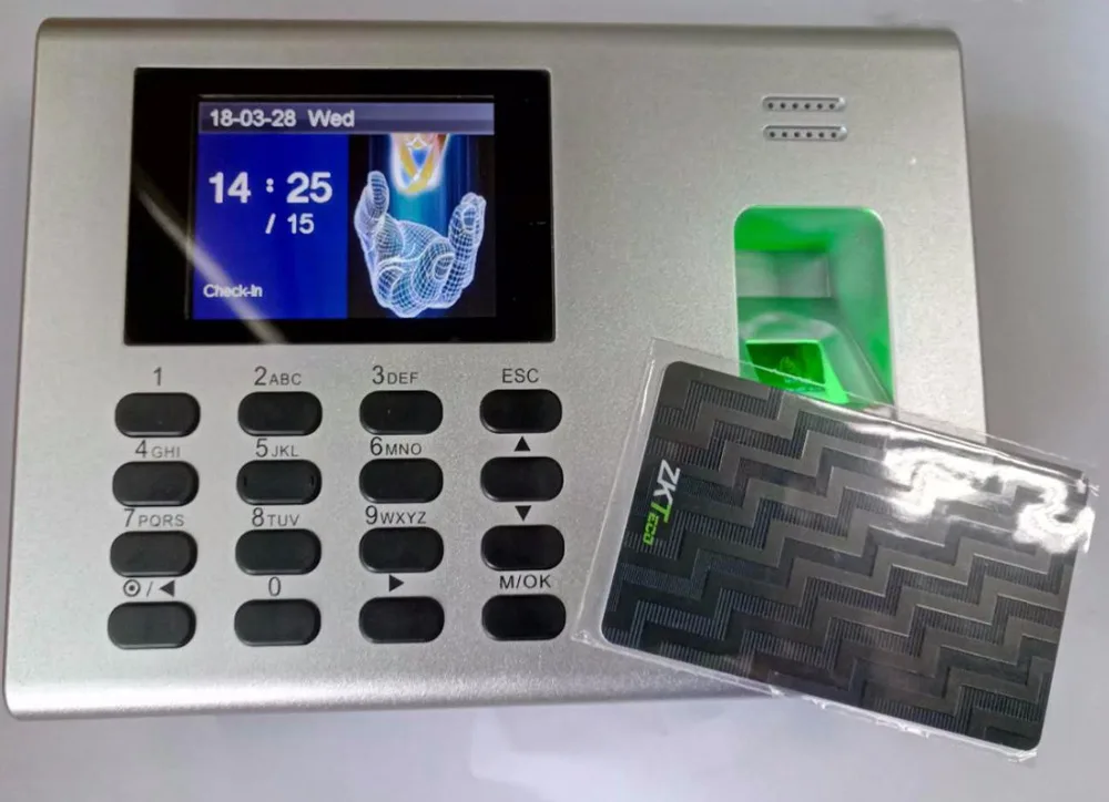ZKteco 125 кГц RFID карта и время отпечатков пальцев часы с терминалом контроля доступа K40 Fingerprin посещаемость времени встроенный аккумулятор