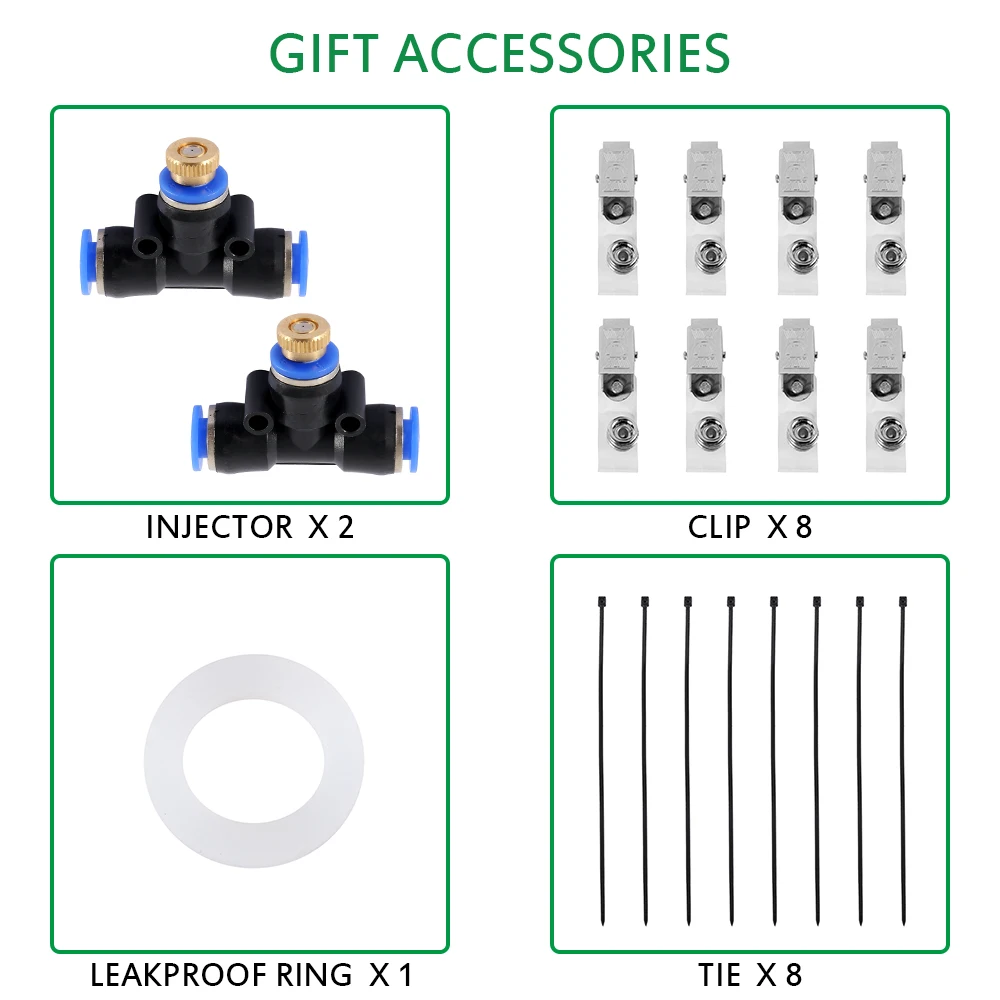 Система охлаждения от запотевания воды комплект летней спринклерной латунной форсунки открытый сад парник парк растений спрей шланг полив спрей