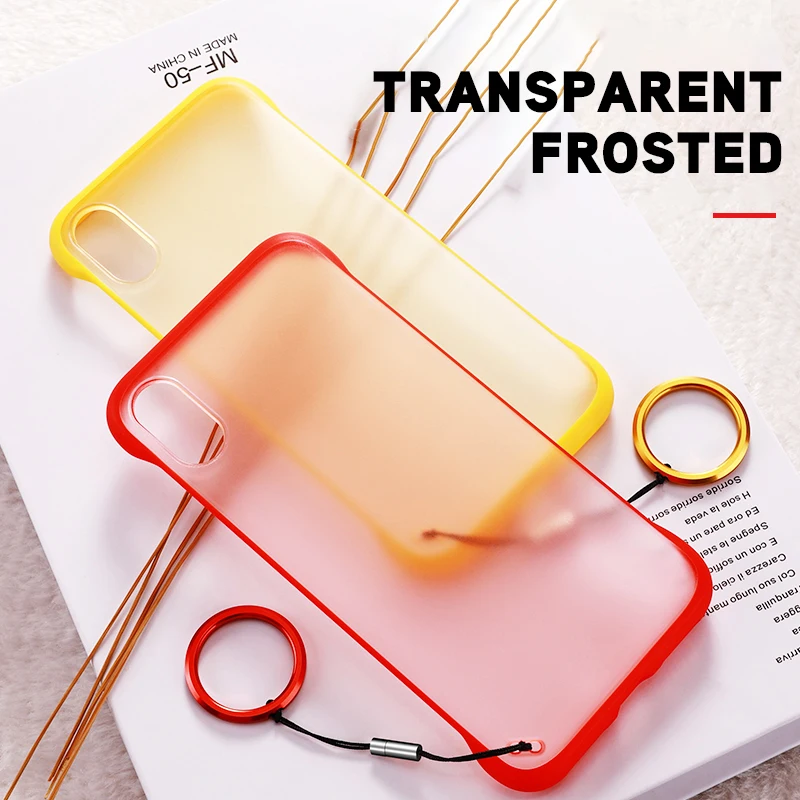 Fashion Frameless Silicone CPU Case For IPhone 7 Transparent Iphone 6S 8 Plus With Finger Ring IphoneX XS Mas XR |