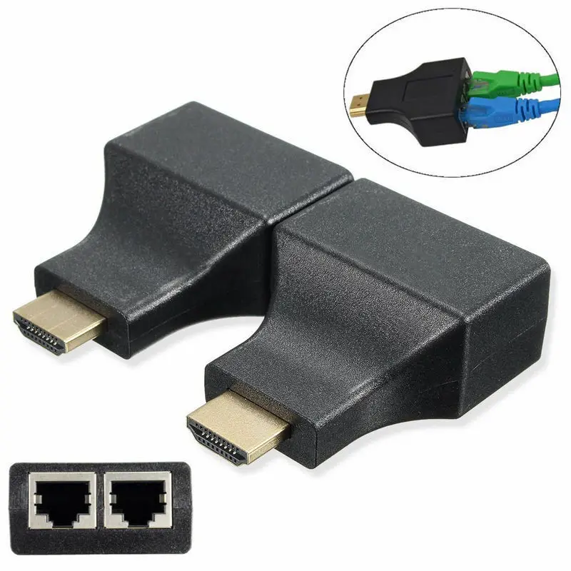 4K HD 1080P HDMI кабель удлинитель на двойной RJ45 по Cat 5e/6 сетевой Ethernet адаптер для DVD PS3 STB
