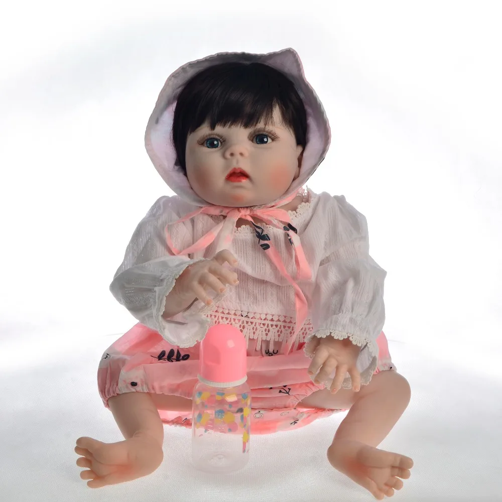 

23 "57 см полностью силиконовая кукла для новорожденных Bebe Реалистичное моделирование игрушки виниловые куклы для новорожденных коллекционн...