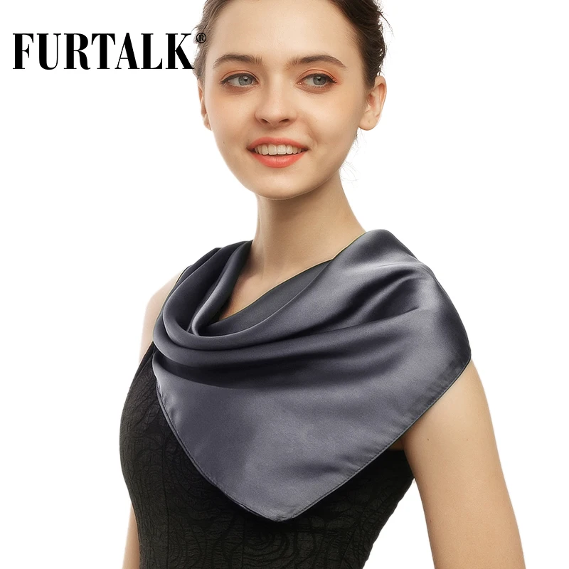 Роскошный брендовый шарф FURTALK 70*70 см женский шелковый дамские квадратные шарфы