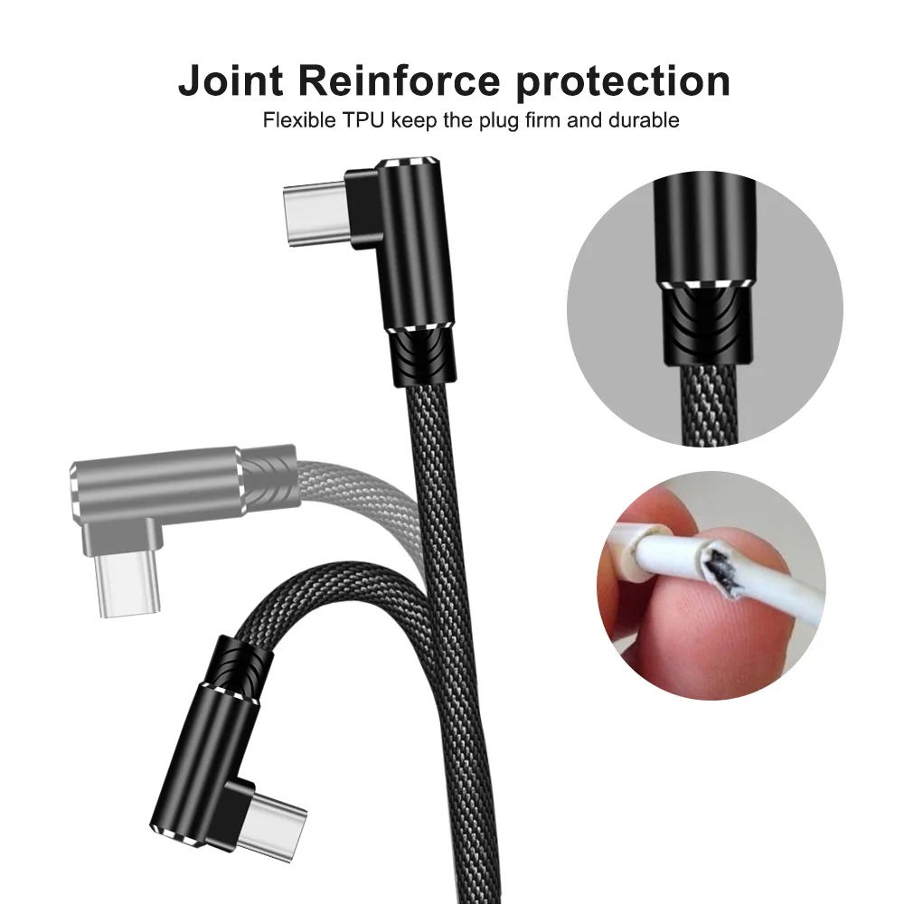 

Suhach USB Type C Cable for xiaomi mi9 mi 9 redmi note 7 Samsung s9 90 degree USB C Cable Fast Charging Cord for hauwei p20 P30