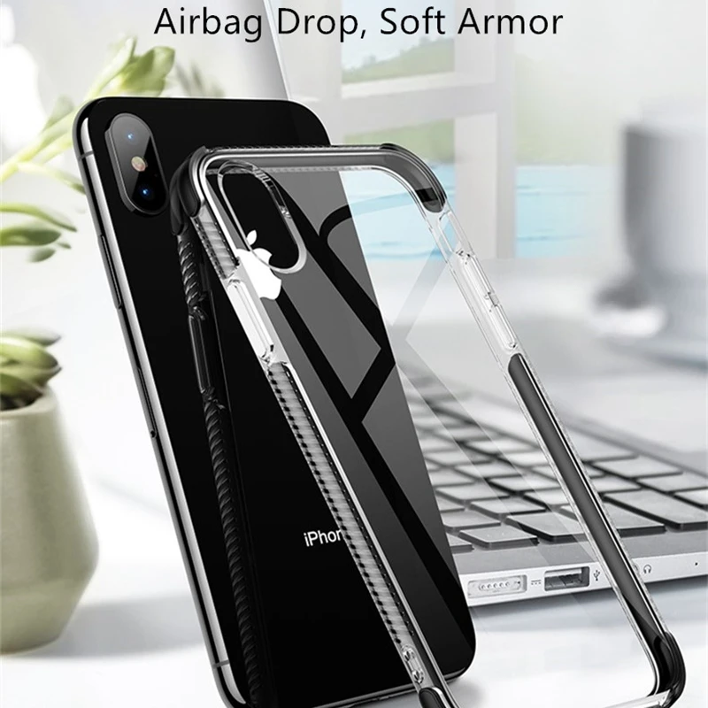 Гибридный защитный противоударный мягкий чехол для iphone XS MAX XR 6 6s 7 8 Plus X