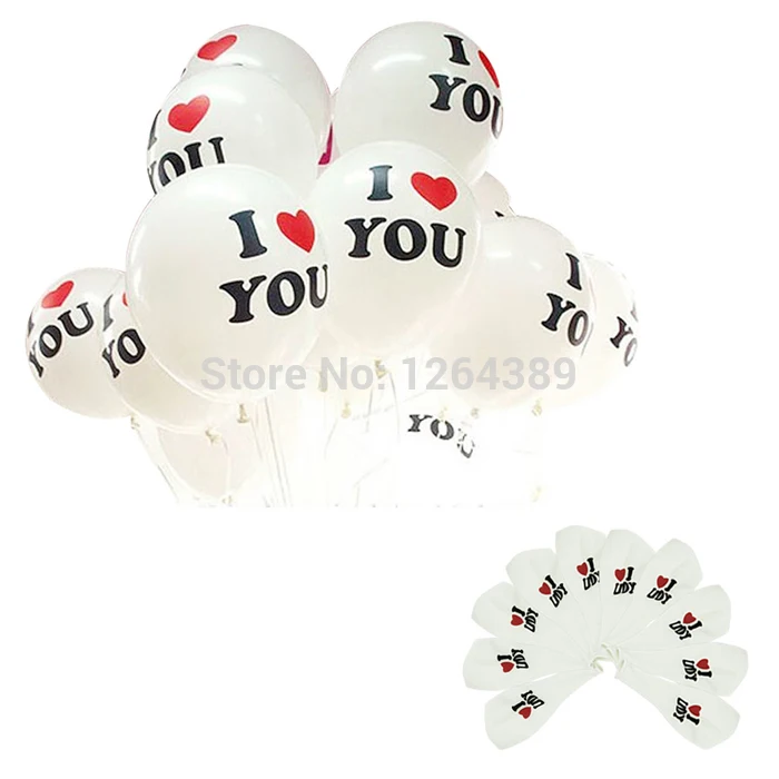 

New 10pcs Delicate 12 inch Pearl Latex Balloon I LOVE YOU Balloons Air Christmas Wedding Party Decoration