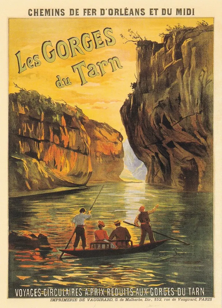 Винтажный французский дорожный плакат Франция Rocamadour gorgees Tarn крафт-плакаты классические холщовые картины настенные наклейки домашний Декор подарок - Цвет: Белый