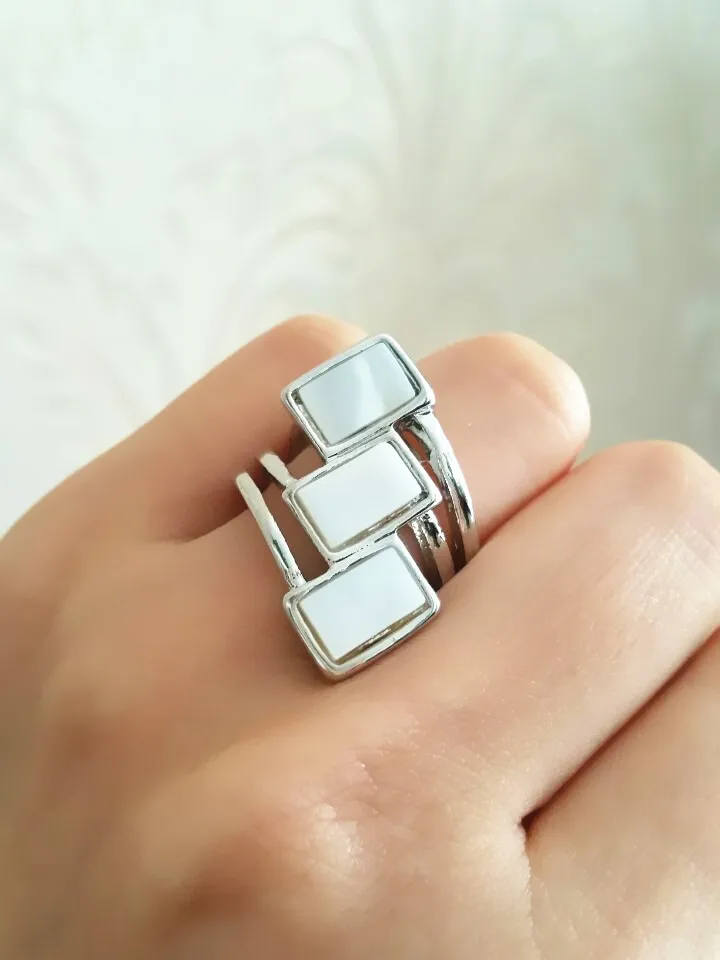 3 прямоугольника набор сплайсированных модных дизайнерских колец для пальцев