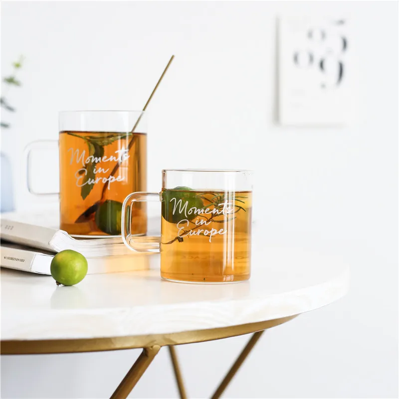 Шикарные прозрачные белые кружки для кофейного чая с буквенным принтом сока