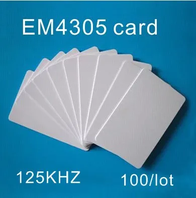 100 шт./лот EM4305 rfid метка тонкая ПВХ карта для чтения и записи считываемая смарт RFID 125