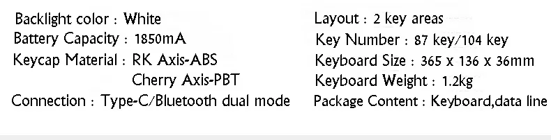 Royal Kludge RK987 двойной режим Bluetooth беспроводная/Проводная эргономичная механическая клавиатура с подсветкой Вишневый черный, синий, коричневый, красная ось