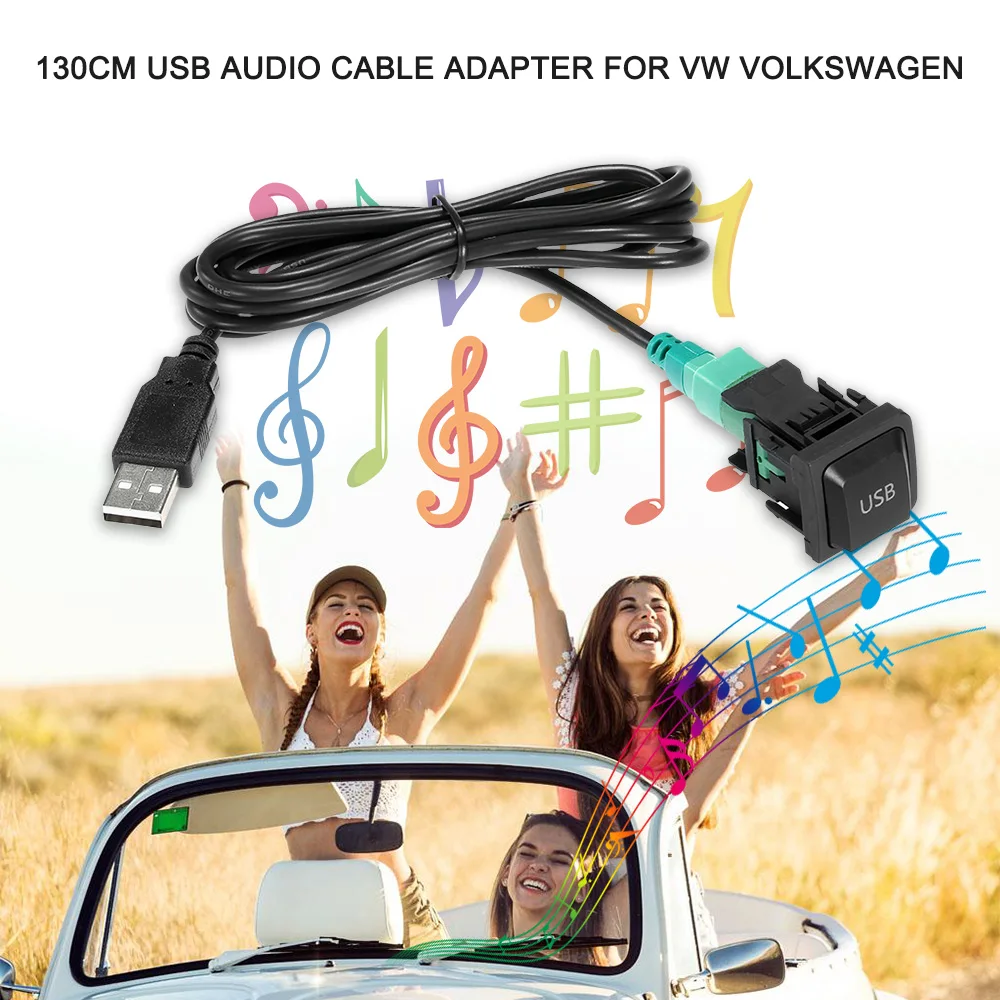 130 см USB аудио кабель адаптер CD проигрыватель радио провод для VW Volkswagen