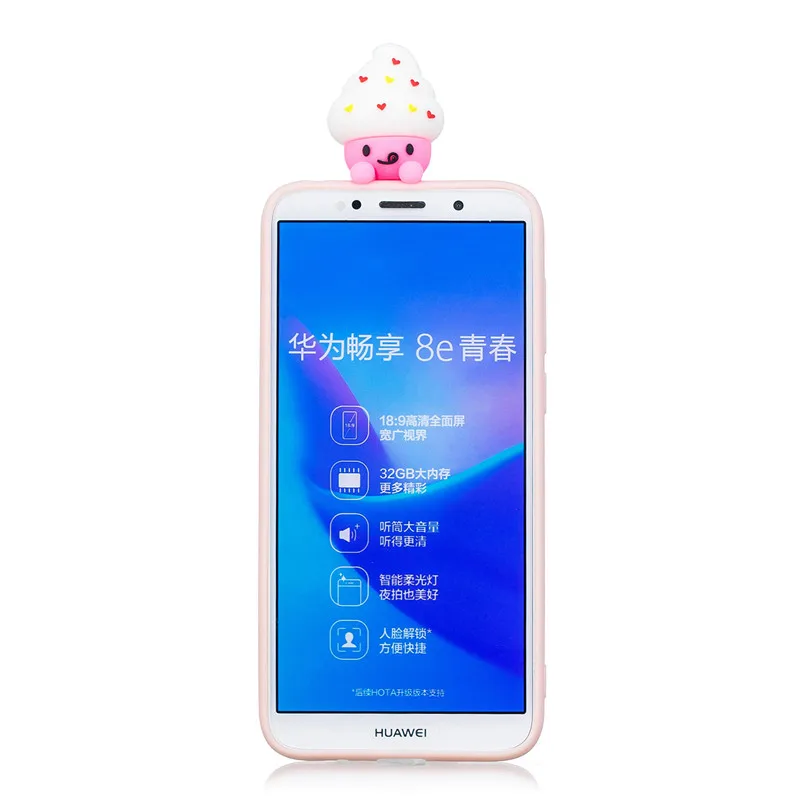 Y5 2018 силиконовый чехол СПС huawei Prime для 2017/Y6 2017 3D единорог с рисунком панды телефона