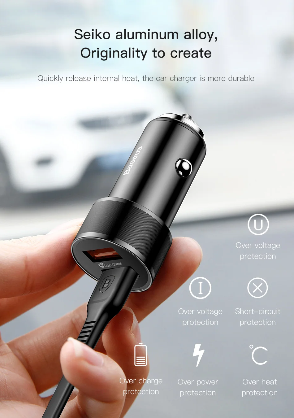 Baseus 36 Вт двойной USB Quick Charge QC 3,0 Автомобильное зарядное устройство для iPhone usb type-C PD быстрое зарядное устройство для мобильного телефона быстрое зарядное устройство автомобильное зарядное устройство