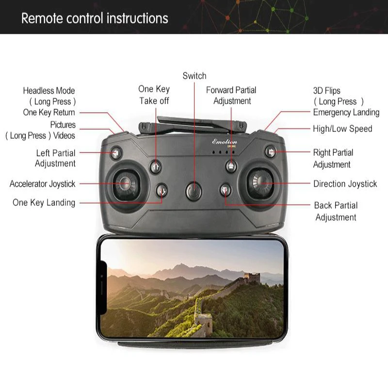 2 4G складные Дроны с HD камерой 720P широкоугольная камера Дрон Wifi FPV 360 ° флип
