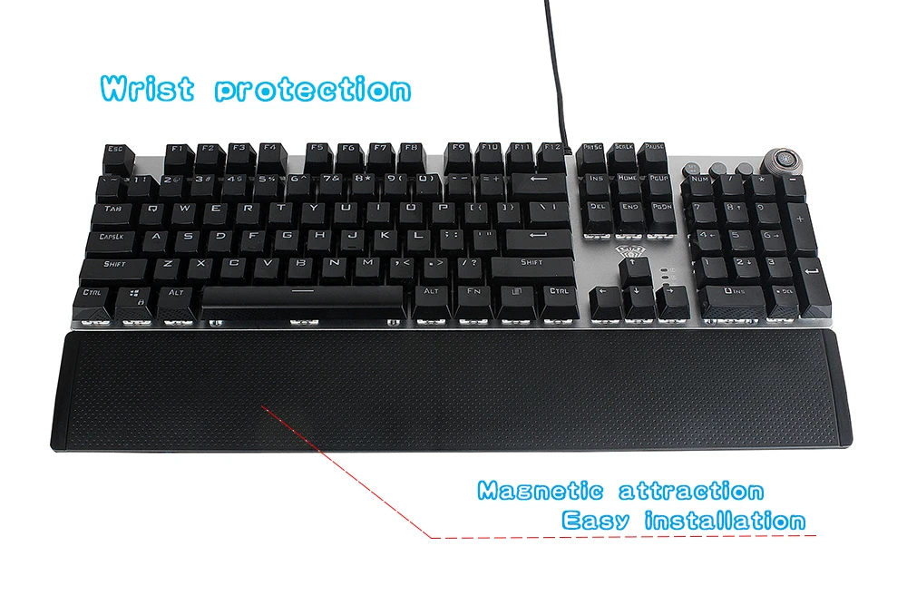 AULA оригинальная игровая механическая клавиатура 104 клавишная Проводная клавиатура синий/черный переключатель клавиатура с подсветкой русский/испанский/иврит