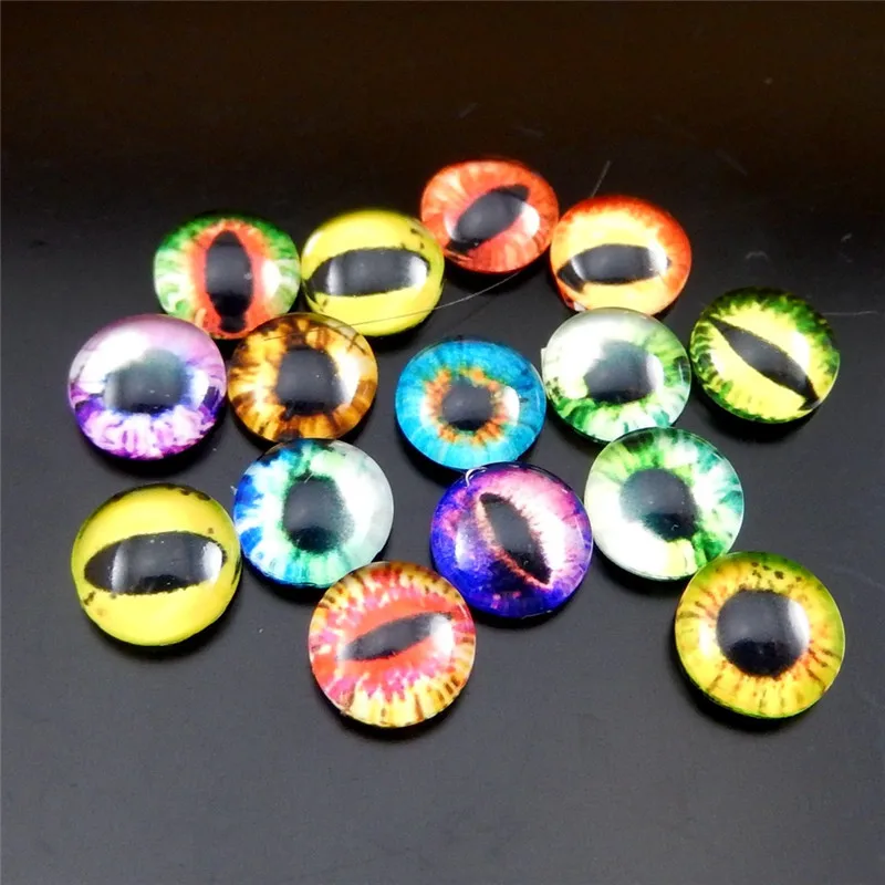 Mixed Colors 50 шт. круглые 6 мм-10 мм стеклянные подвески в виде кошачьих глаз Дракона, кабошон, аксессуары из стекла, кабошон, разноцветный узор в виде кошачьих глаз - Цвет: Mixed Colors