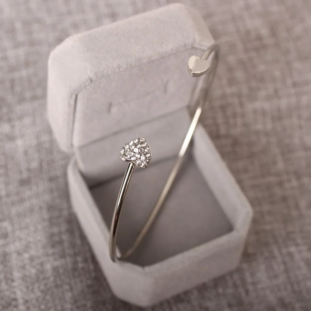 2019 Новое сердце с украшением в виде кристаллов Любовь Открытие браслет браслеты