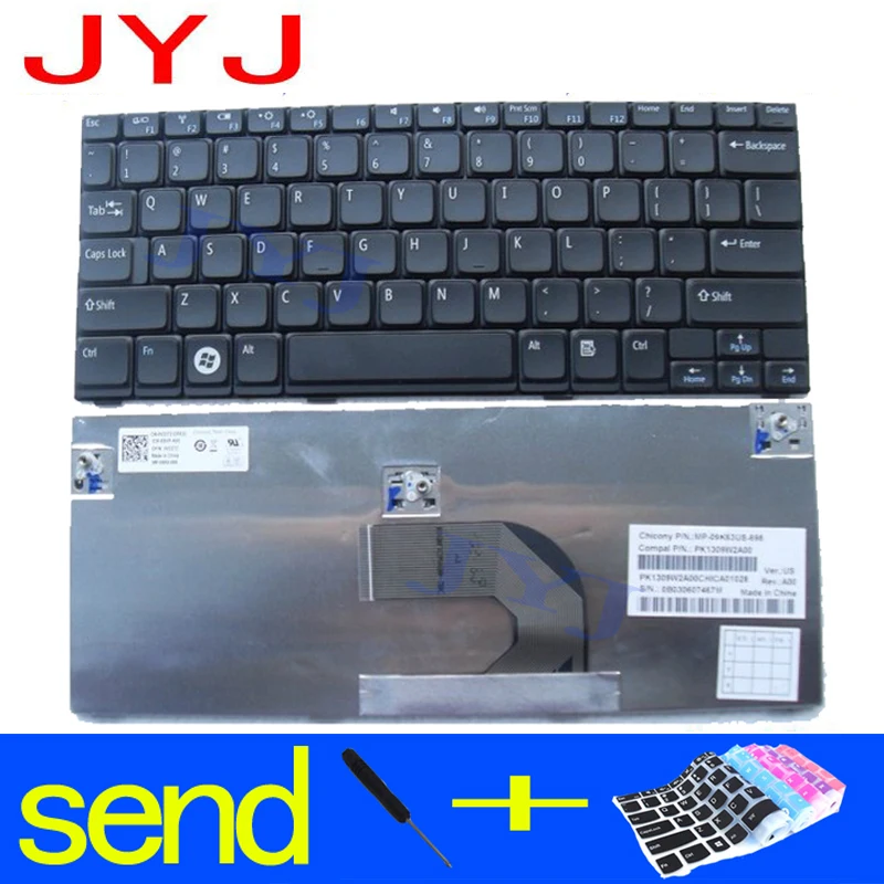 Новая клавиатура для ноутбука Dell Inspiron Mini 1012 1018 P04T отправляется прозрачная
