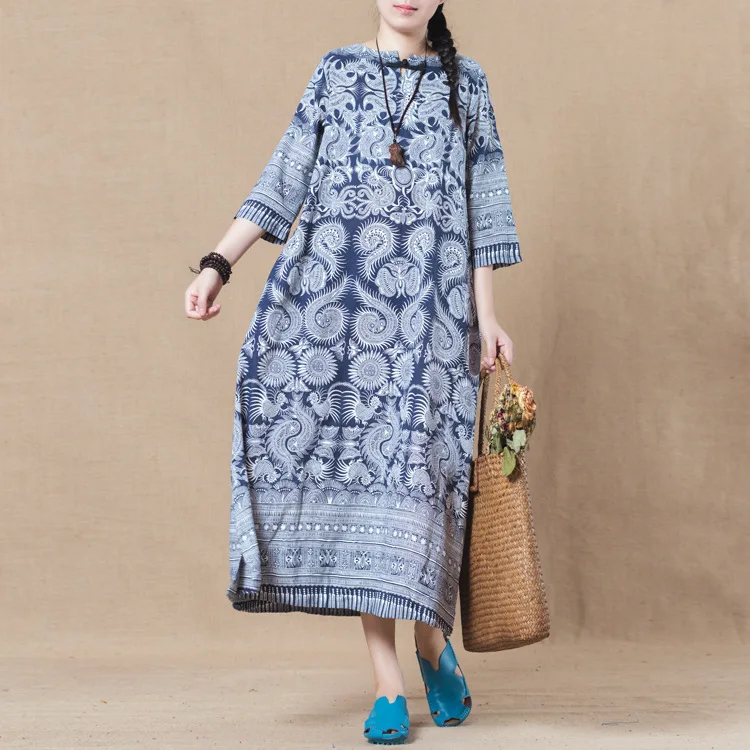 Новинка весна осень 2018 хлопковое винтажное платье с цветочным принтом|dress cotton|dress