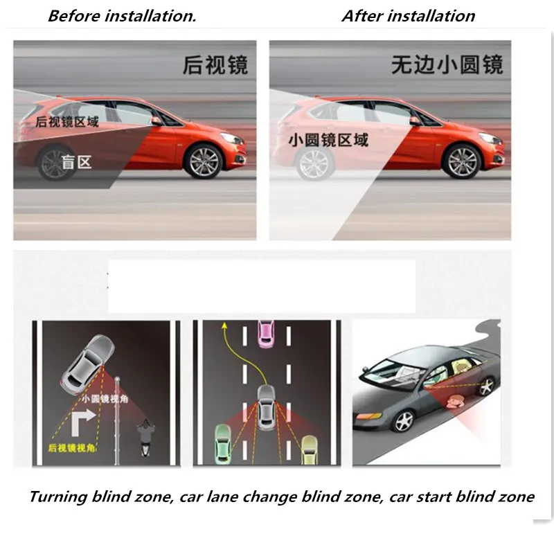 Автомобильный Стайлинг 360 широкоугольное круглое выпуклое зеркало для lada vesta nissan