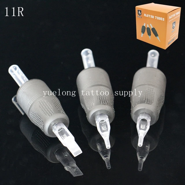 20 шт Alstar tubes одноразовые 11R Tattoo Grips 25 мм Tubes синие мягкие силиконовые Татуировки Grip