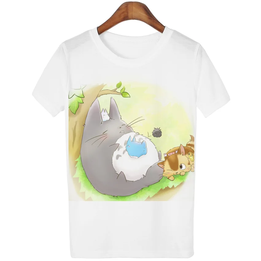A6 Повседневная футболка, женская футболка, Harajuku Totoro, с принтом, Camisetas Mujer, топы, с круглым вырезом, футболка, милые футболки, Femme - Цвет: A6