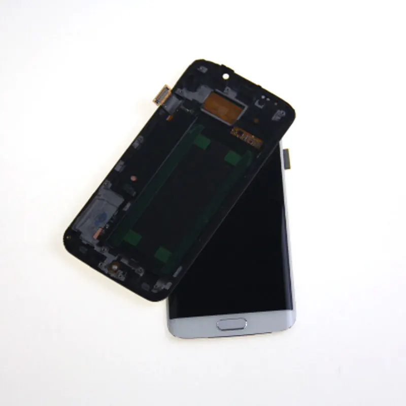 s6 edge white frame Супер AMOLED lcd для samsung GALAXY S6 G920 G920F S6 Edge G925 G925F ЖК-монитор Сенсорный экран дигитайзер комплект с ожогами - Цвет: s6 edge white frame