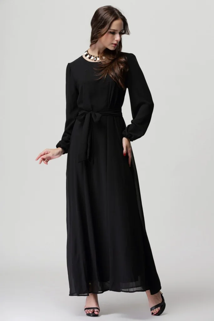 2019 Новое шифоновое платье musilm abaya плюс размер s малазийские мусульманские женские