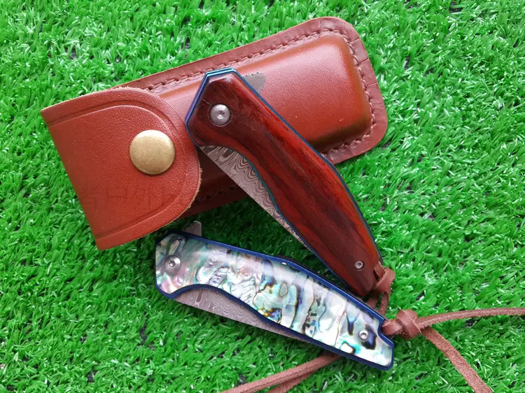 Дамасский стальной складной нож для очистки Коллекционные ножи|folding paring knife|paring