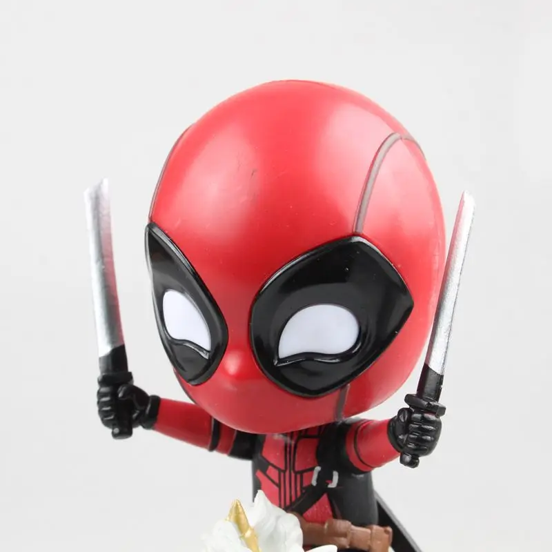 Единорог Дэдпул езды верхом. Двойные мечи с пузырьковой головой Marvel милые