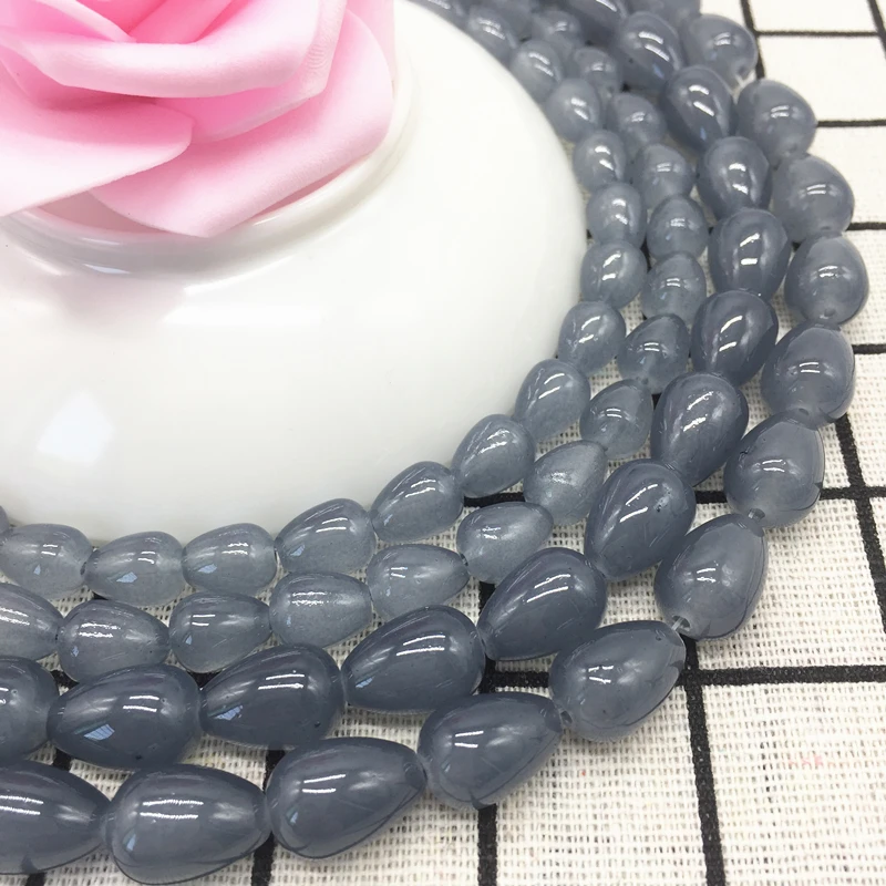DIY 8x11 11x14 мм каплевидные стеклянные бусины с узором распорки для изготовления ювелирных изделий оптом