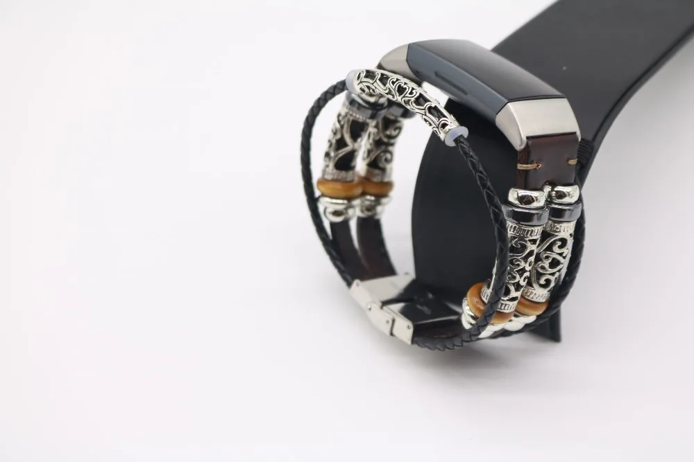 Ретро Браслет с кожаным ремешком для Fitbit Charge 3 Band Замена часов Ремешок для Fitbit Charge 3 Смарт ремешок аксессуары