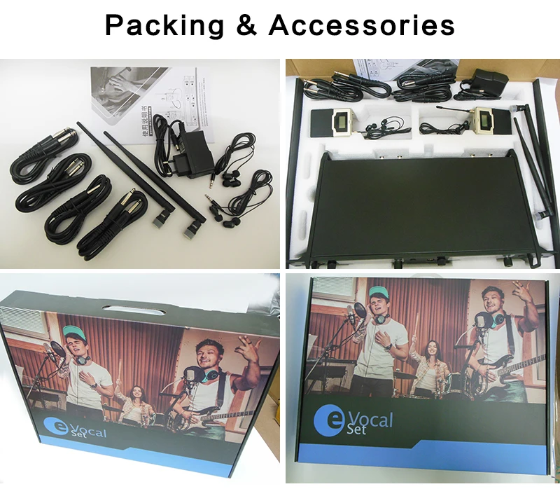 Беспроводная система мониторов сценические UHF наушники вкладыши 4 приемника звук