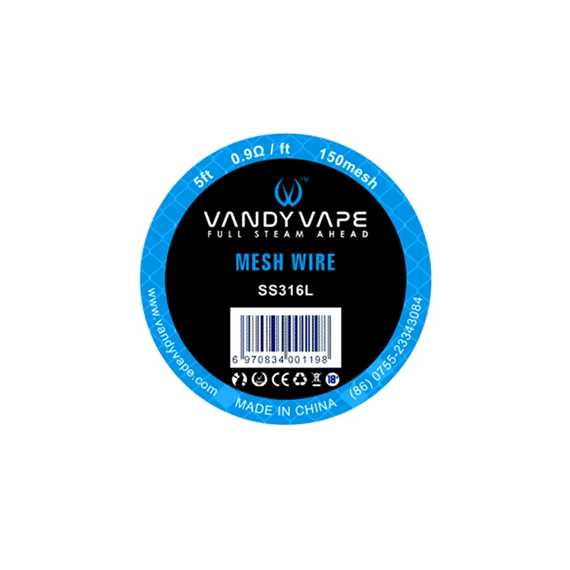 SS316L 150mesh 5ft 5 футовый Vandy Vape Mesh Wire KA1 80 mesh/Ni80 100mesh SS316L 150 200mesh Coil Wire для электронных сигарет Mesh RDA RTA Atomizer - Цвет: SS316L 150mesh 5ft