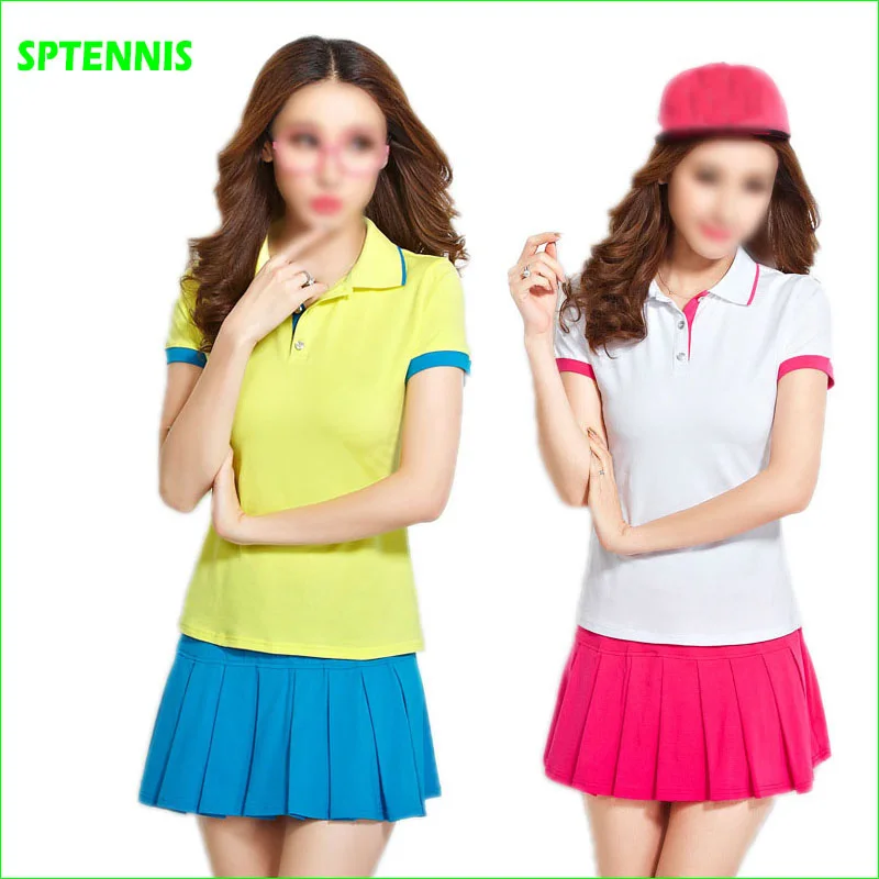 

Tennis Badminton Suits with shirt and Bottom Dress for Women Sports Top and Skirt 100% cotton