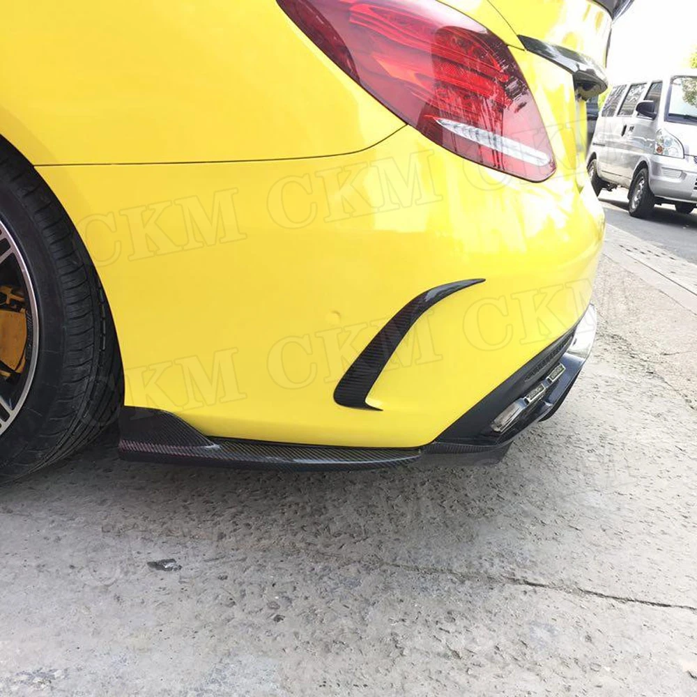 Углеродное волокно заднего бампера для губ разветвители фартуки для Mercedes Benz C class W205 C205 C63- CupWings стайлинга автомобилей