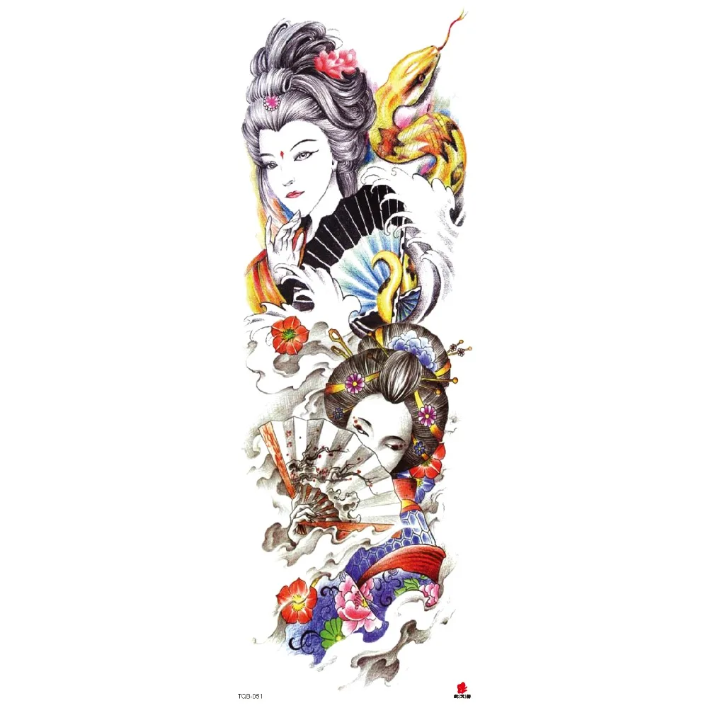 Full Body Art Arm Sleeve Tattoo 48*17CM Large Waterproof Tatoo Girl Flash TattooTemporary Stickers For Men | Красота и здоровье