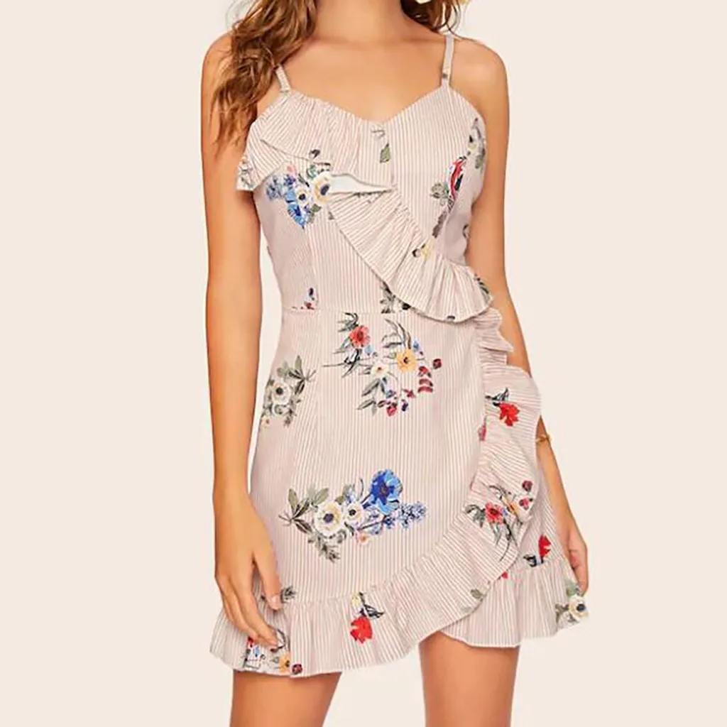 Женское пляжное платье Русалка богемное с цветочным принтом летнее 2019|Женские