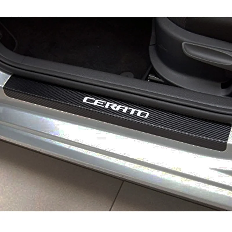 

Car Door Sill Protector Sticker Carbon Fiber Vinyl Sticker for Kia Cerato
