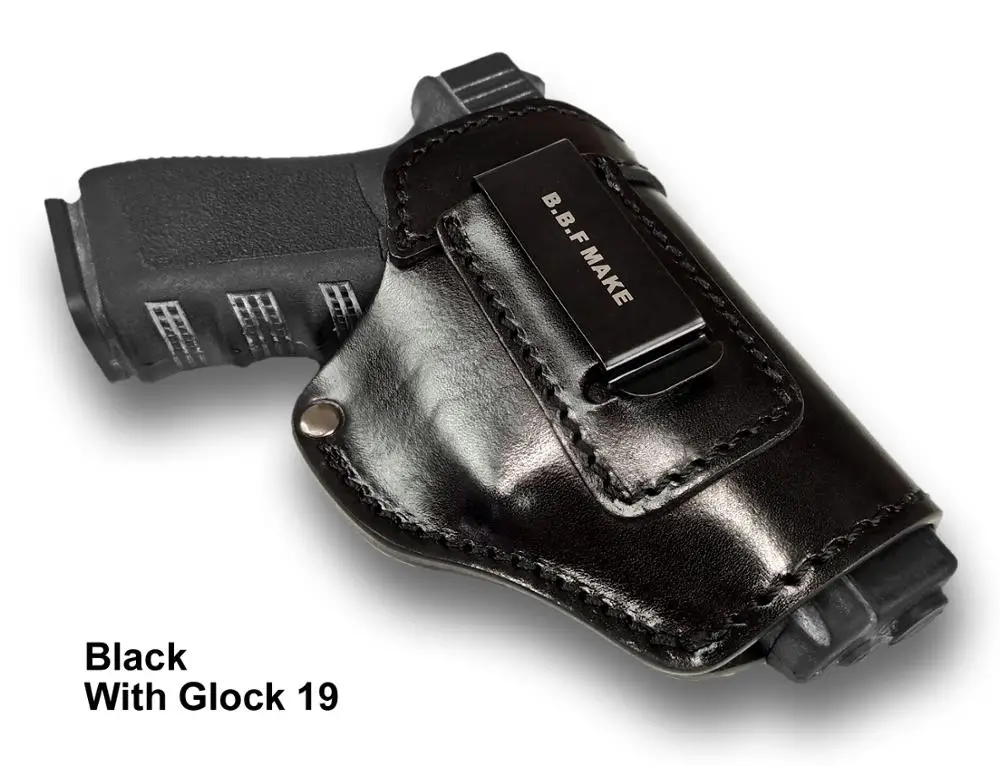 B.B.F MAKE Пистолет Чехол кожаный мешок Patternt сумка доски для S& W М& P щит GLOCK 17 18 19 22 23 26 27 32 42, 43 SpringField Cas