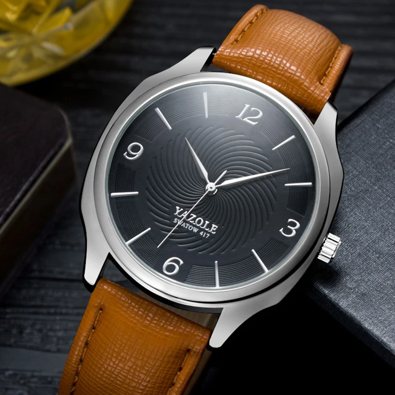 

YAZOLE Mens Watch Top Brand Luxury erkek kol saat Watch Men Watch Waterproof Leather Roman Men's Watch Male Clock relojes hombre