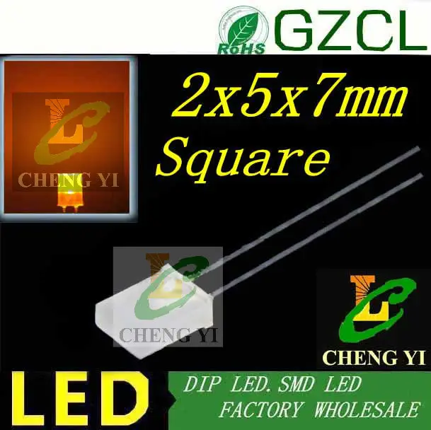 Хорошее качество желтый 257 светодиод квадрапосылка белый диффузный 585-595nm 2 0-2 5 в (CE