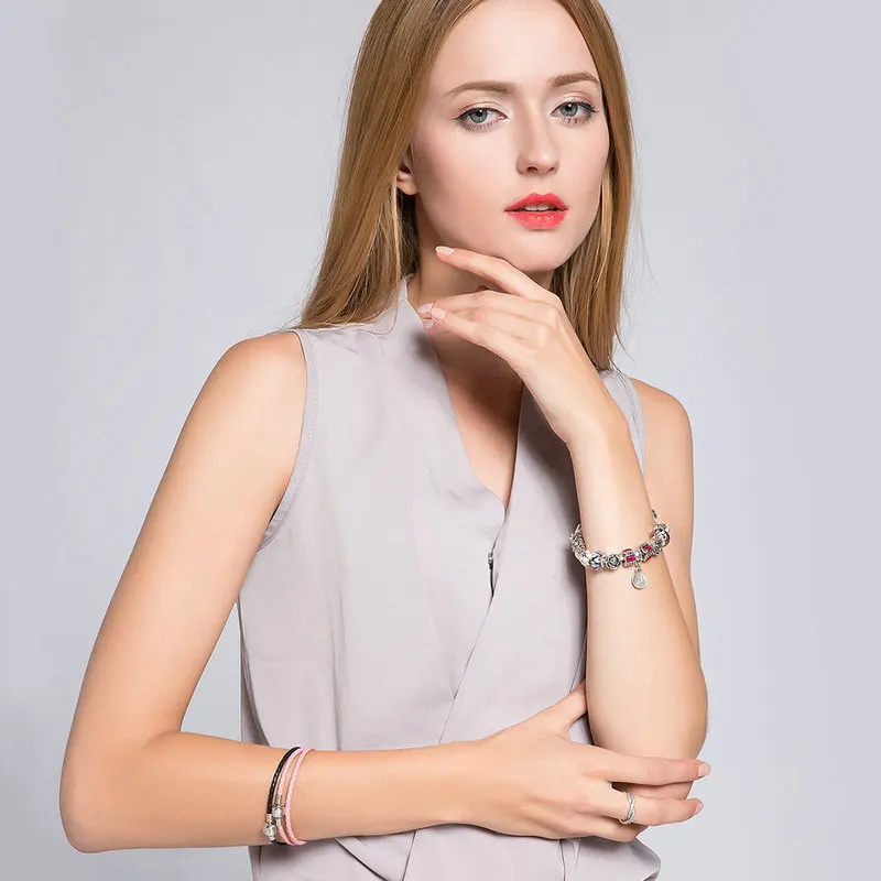 AliExpress,, серебряная цепочка, новая мода, сделай сам, бусины, браслеты-шармы для женщин, ювелирные изделия XCH1836
