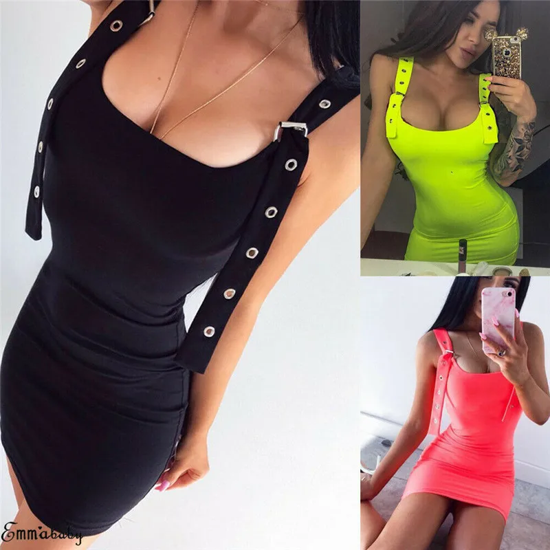 Сексуальное женское платье-комбинация однотонное облегающее платье с