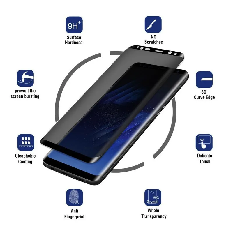Полное покрытие для Samsung Galaxy s8 s9 plus note 9 8 s7 edge стекло Защитная пленка экрана