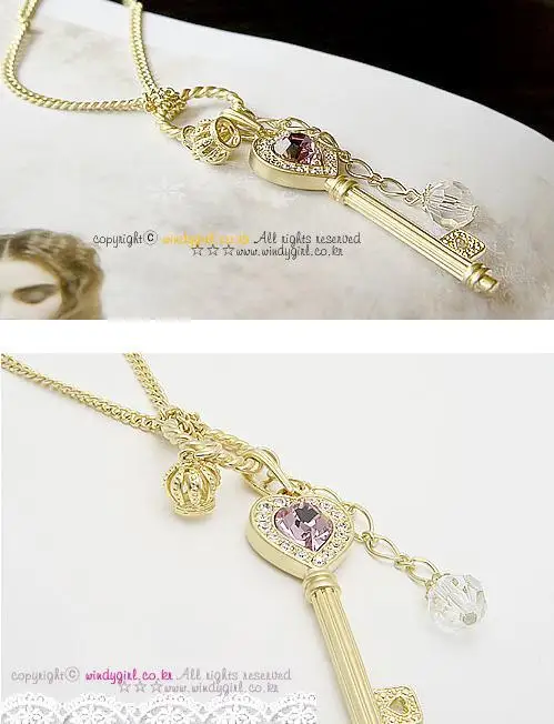Llave Venta Ретро мэр воротник Нуэво cristal clave Cadena для женщин regalo calidad|Ожерелья с